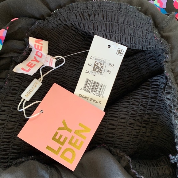 NEW Smocked Ruffle Hem Open Back Marble Print Mini Dress Size L - Picture 12 of 12